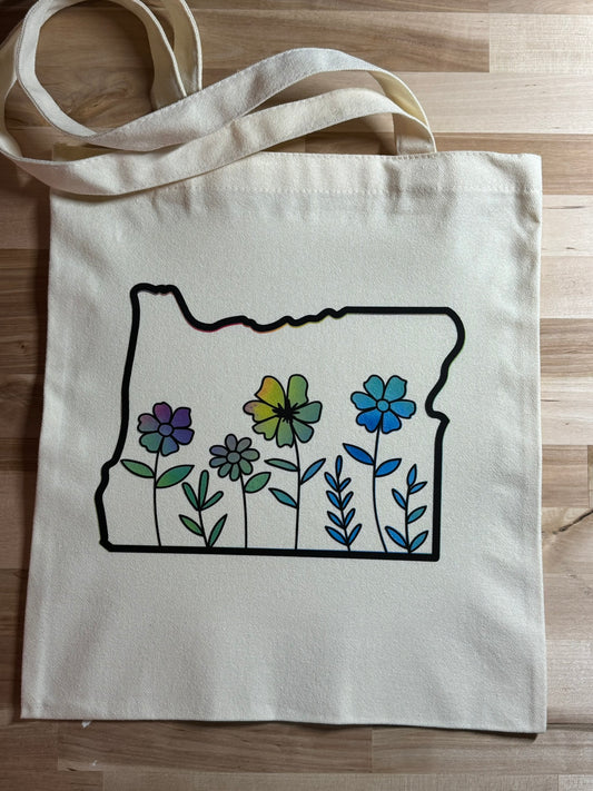 Oregon Flower Canvas Bag